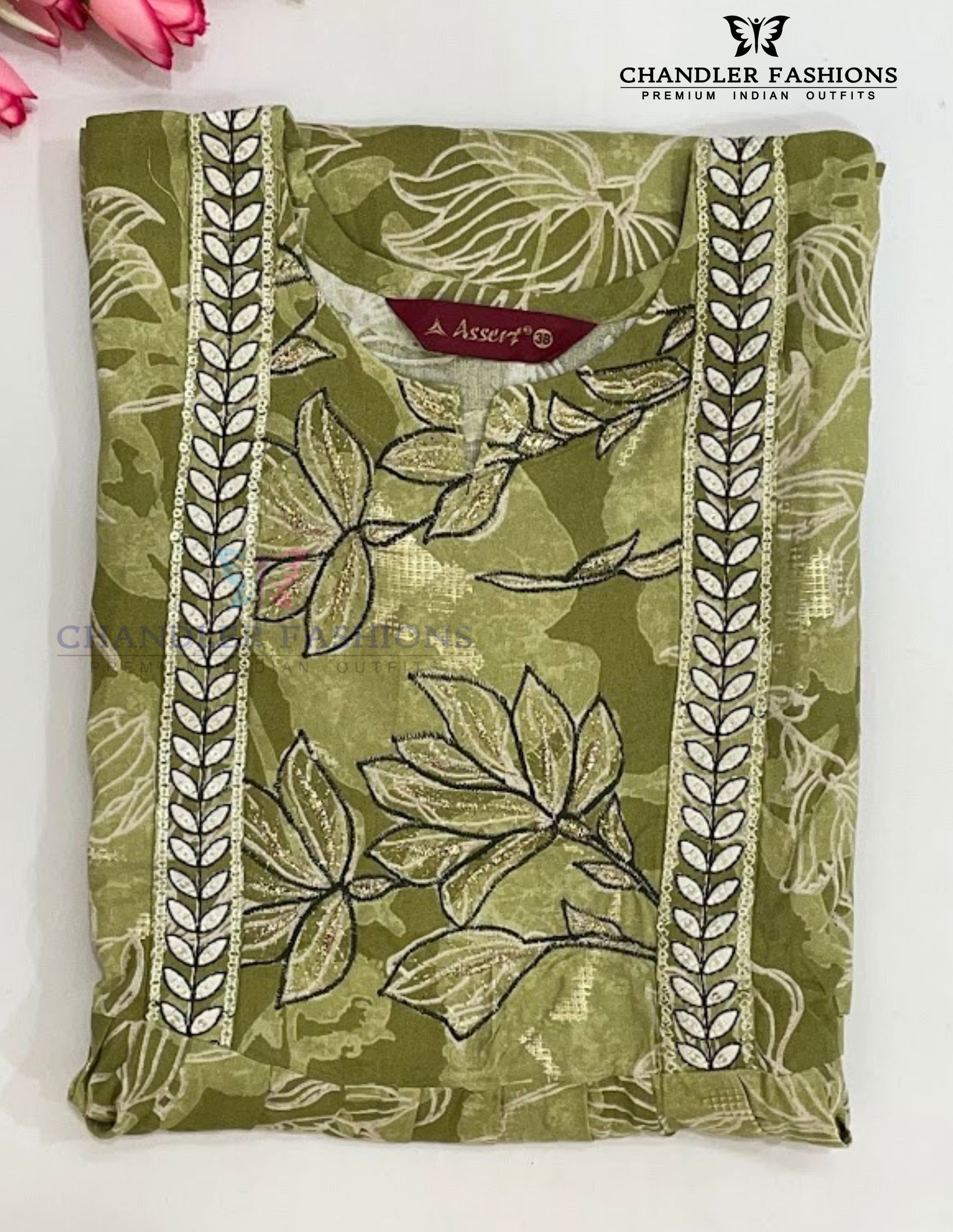 Elegant Green Color Rayon With Embroidery And Printed Work Kurti For Girls Near Me