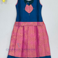 Stunning Teal Blue Color Soft Silk Langa Set With Zari Work For Girls