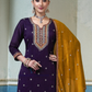 Purple Color Cotton With Embroidery And Sequins Work Salwar Suits With Dupatta Near Me