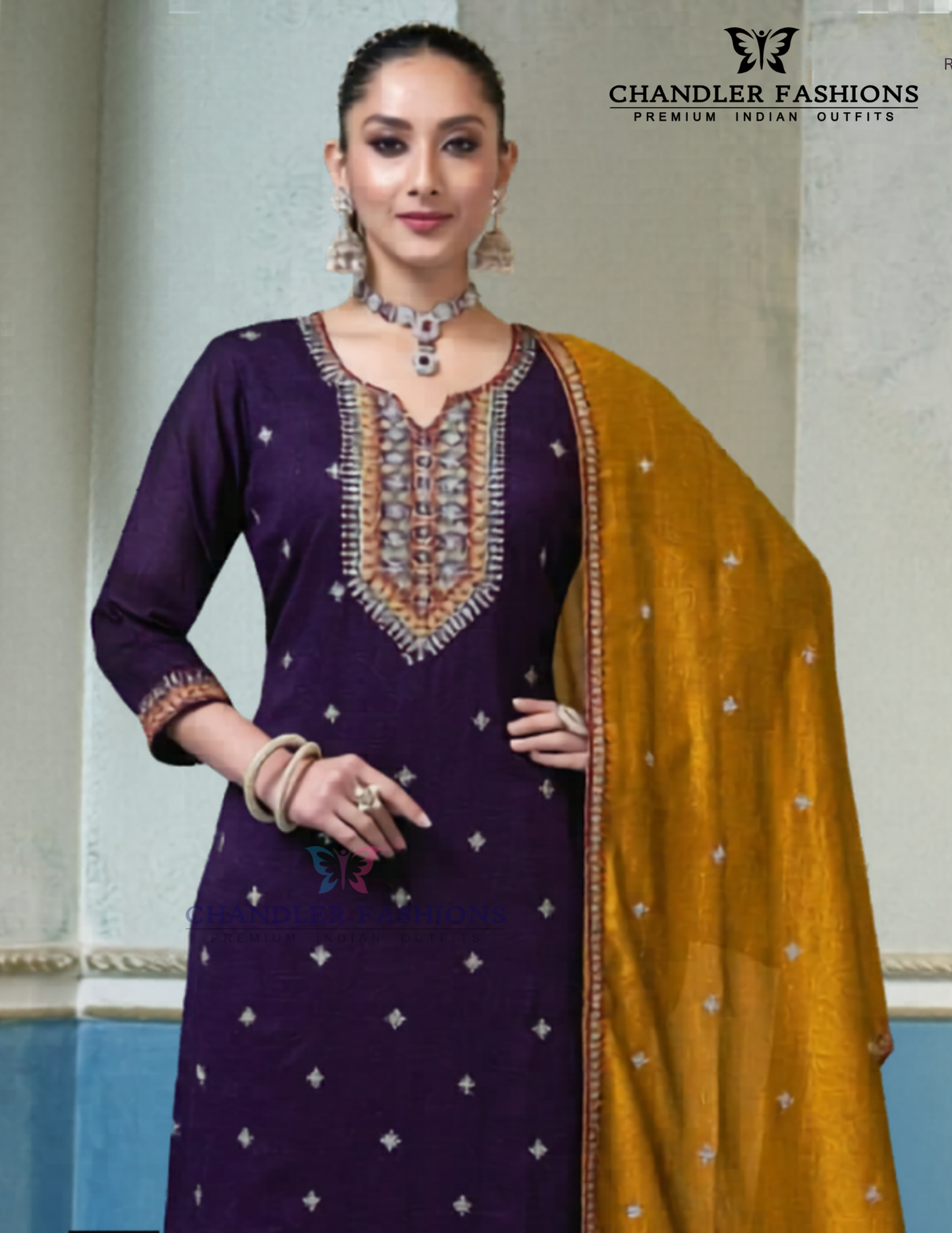 Purple Color Cotton With Embroidery And Sequins Work Salwar Suits With Dupatta Near Me