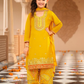 Elegant Yellow Color Chinon With Embroidery Work Kurtis Suits For Girls
