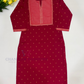 Marvelous Maroon Color With Embroidery Work Kurti For Women