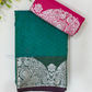 Alluring Green Color Soft Silk Saree With Silver Zari Work For Women