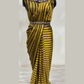 Alluring Yellow Color Ready To Wear One Minute Lycra Designer Saree