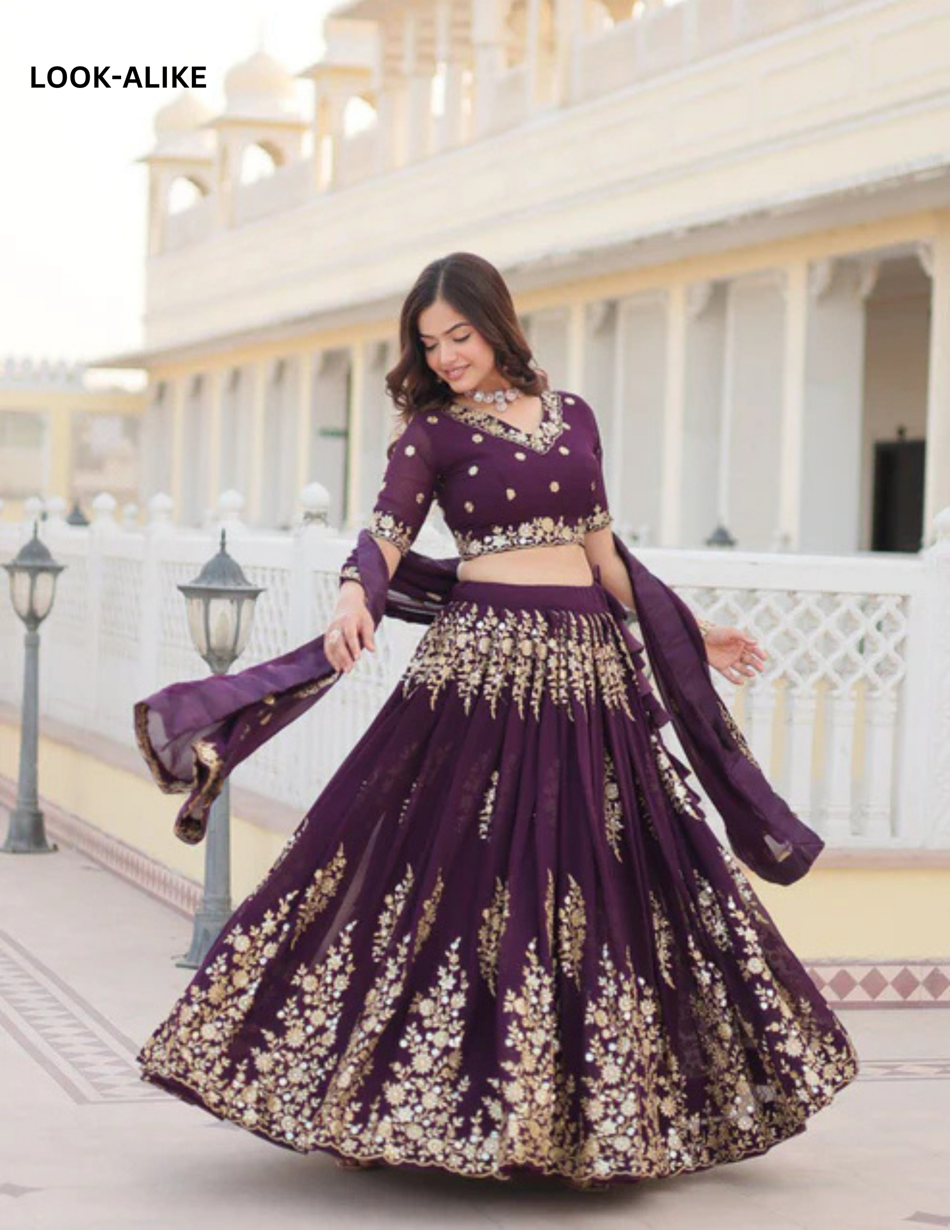 Faux Georgette With Heavy Embroidery Sequins Work Lehenga Choli In USA