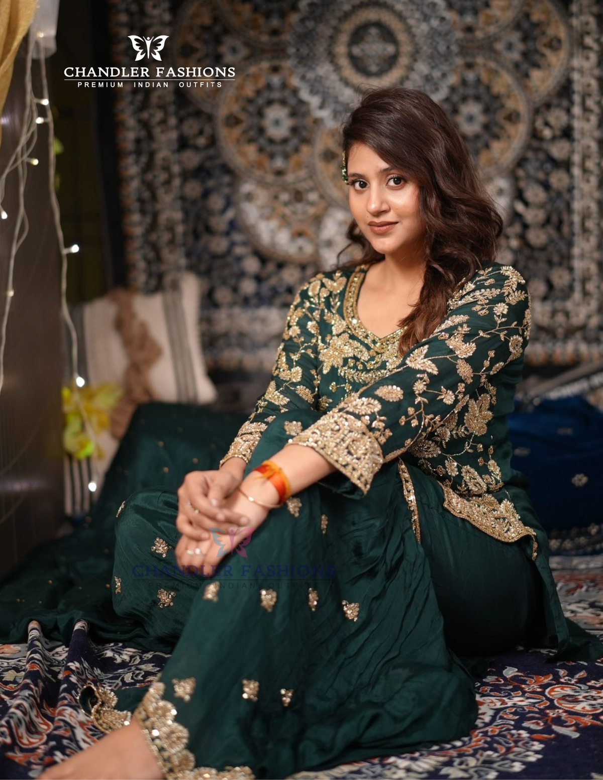 Chinon With Embroidery Work Sharara Suits In Yuma