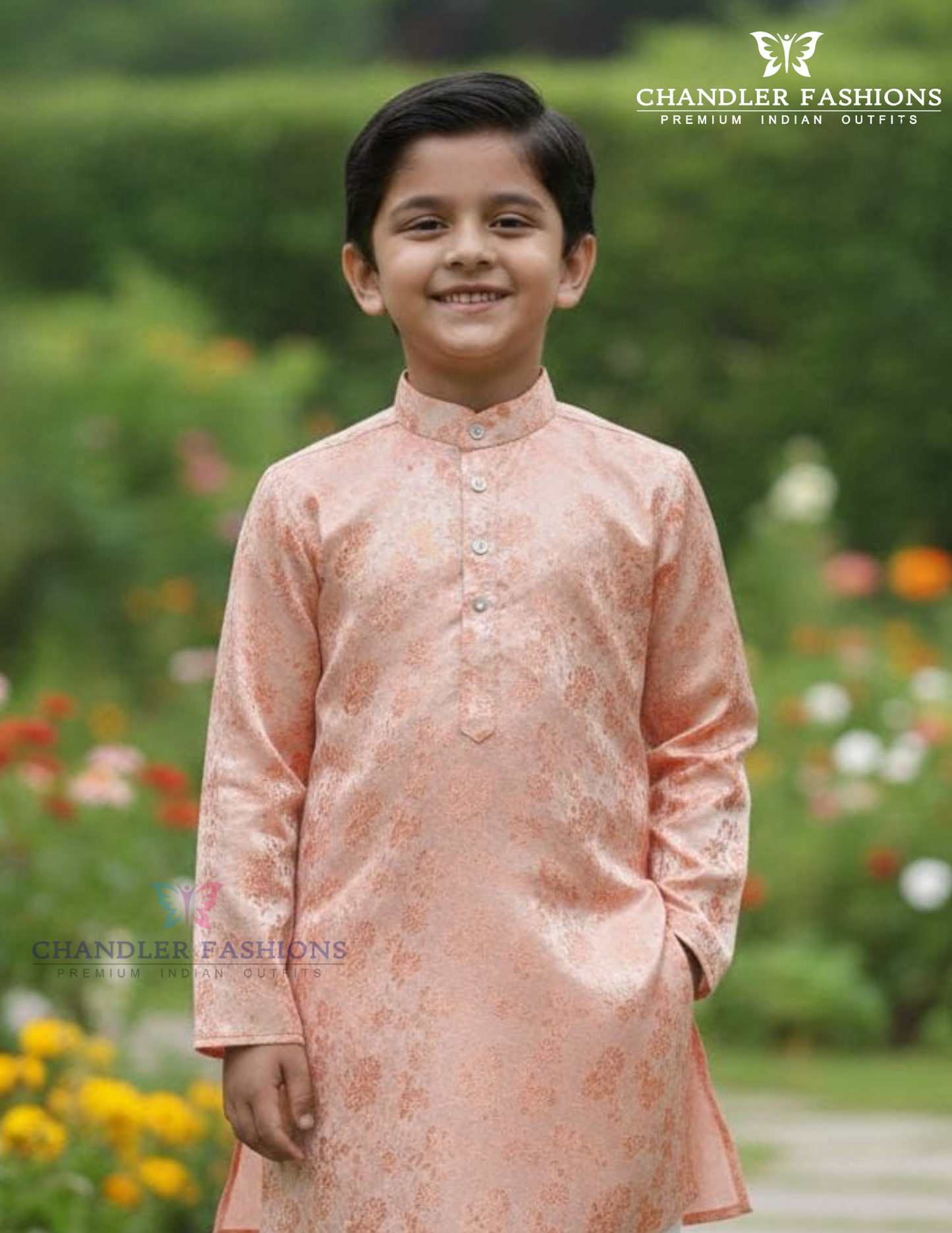 Light Pink Color Jacquard Silk With Pajama Kurta Near Me