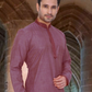 Poly Cotton Lace Embroidery Work Kurta Pajama Set For Men Near Me