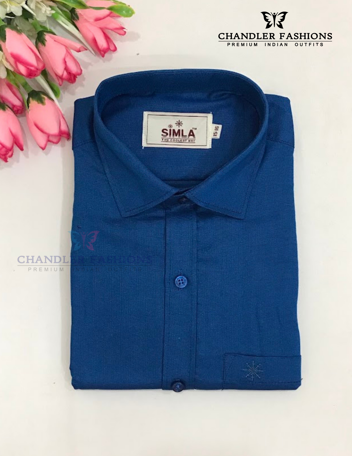Blue Color Cotton Shirt With Tissue Zari Work Dhoti Set In USA
