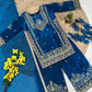 Blue Color Fendy Silk Embroidery And Sequins Work Palazzo Suits In USA