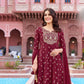 Elegant Rayon Neck Embroidery Work Maroon Colored Salwar Suits With Dupatta Near Me