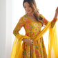Yellow Color Roman Silk Kurti And Palazzo With Dupatta Set In USA