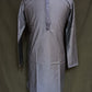 Charming Navy Blue Colored Armani Silk Kurta Pajama Sets For Men