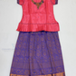 Graceful Pink And Blue Color Stone Work With Silk Langa set For Girls