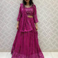Beautiful Rani Pink Colored Multi Needle Work And Embroidery And Zari Work Lehenga Cholis For Women