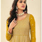 Yellow Colored Party Wear Georgette Long Kurtis And Suits For Women In Chandler