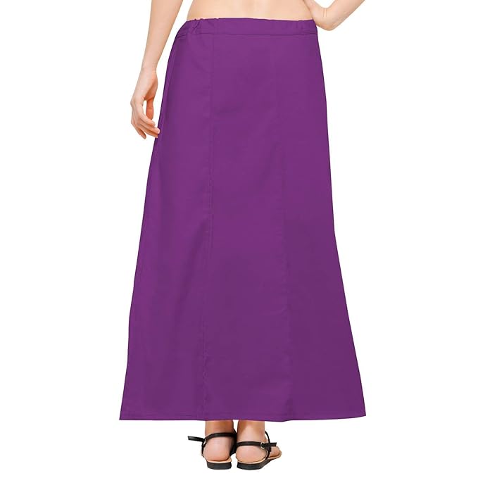 Alluring Women's Dark Purple Pure Cotton Readymade Petticoat For Saree Near Me