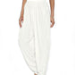 White Cotton Tulip Pants For Women In USA