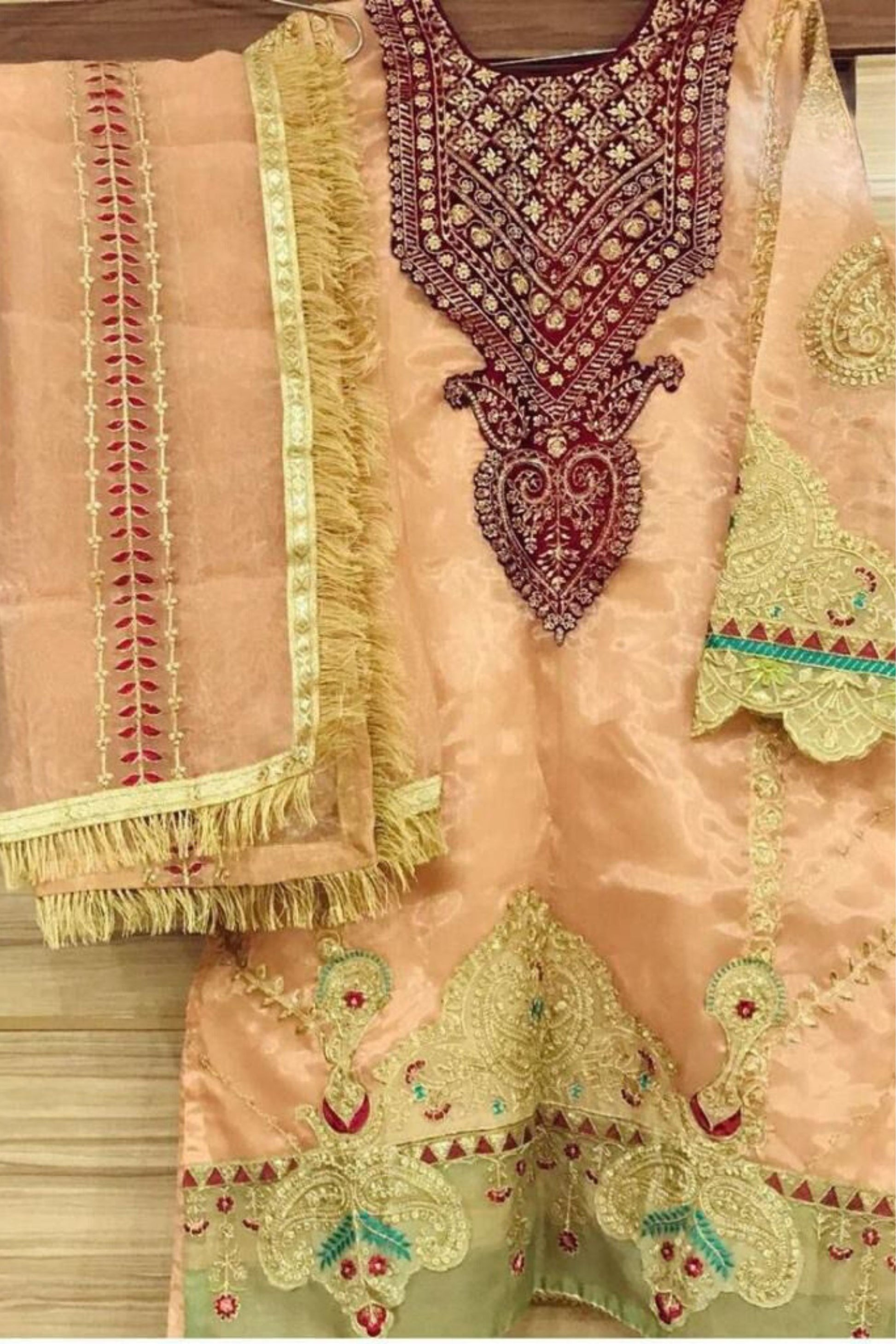 Pink Color Embroidery Work Salwar Suits With Dupatta In USA