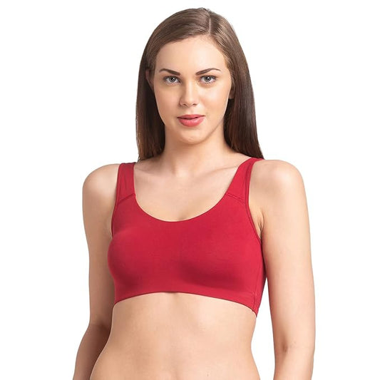 Red Colored Cotton Sports Bra For Women