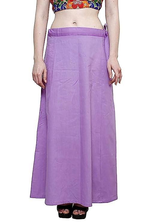 Women's Light Violet Royal Cotton Petticoat For Saree