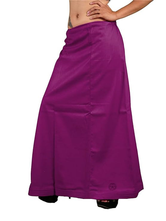 Appealing Purple Colored Cotton Readymade Petticoat For Women