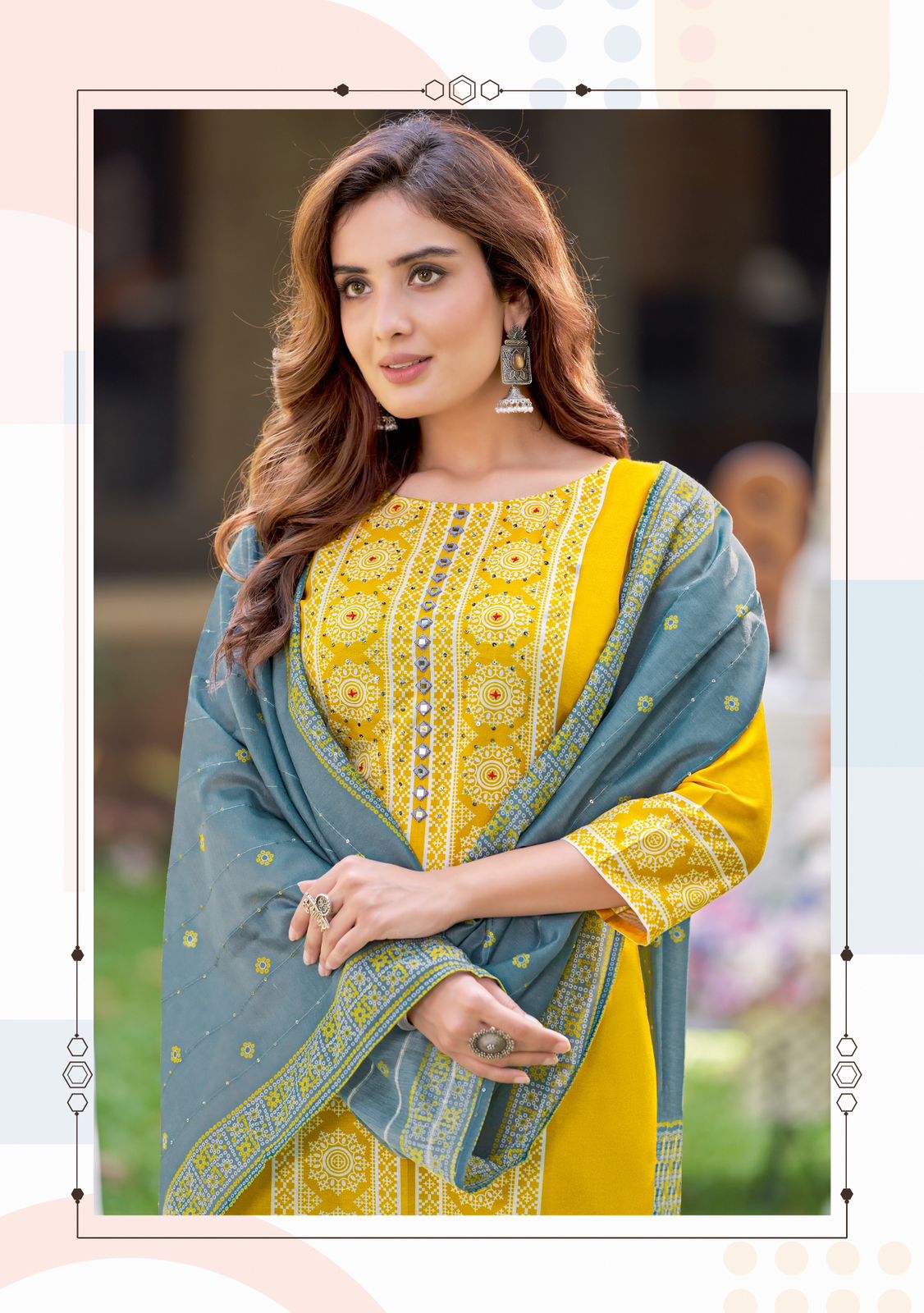  Embroidery Work Yellow Colored Kurti With Dupatta Sets Near Me