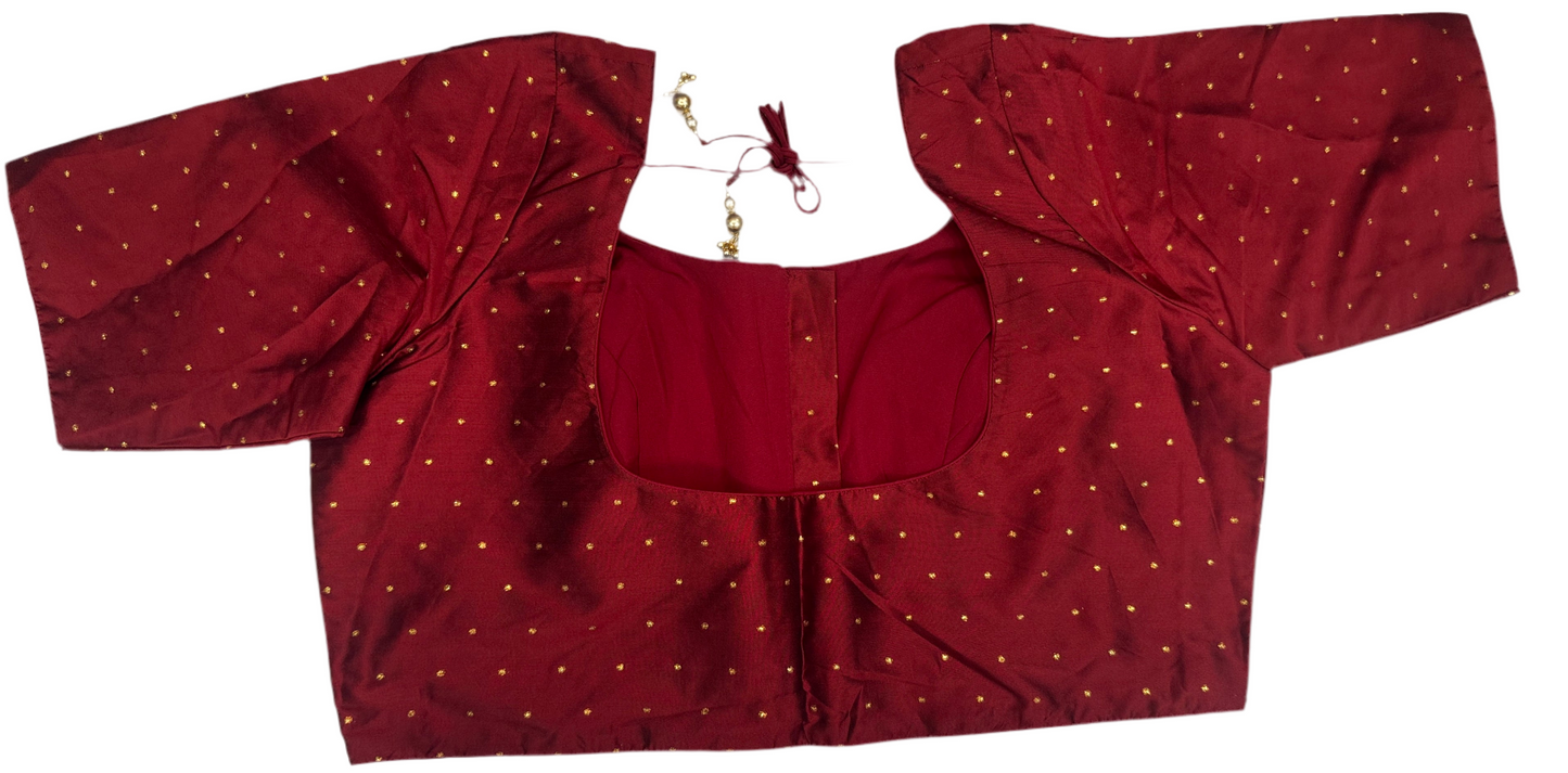 Stunning Maroon Color Butti Work Ready To Wear Blouse For Women
