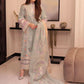 Alluring Light Blue Color Rayon Cotton Salwar Suits With Heavy Embroidered Work For Women