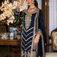 Appealing Dark Blue Color Premium Silk Designer Sharara Suits And Embroidery Work With Dupatta For Women Near Me