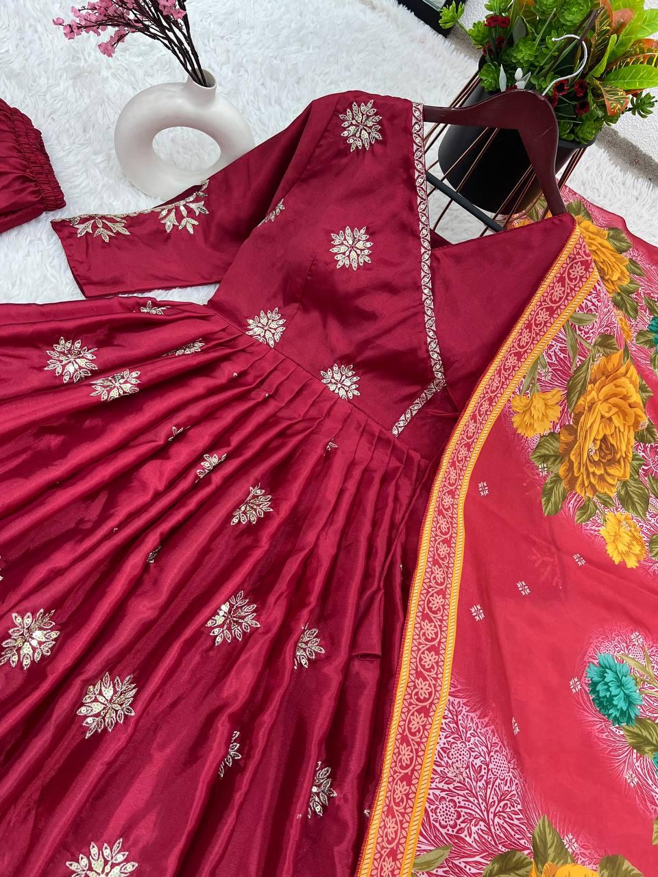 Maroon Color Anarkali Suits In Chandler