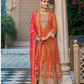 Attractive Orange Color Shimmer With Heavy Embroidery Work Kurtis For Women
