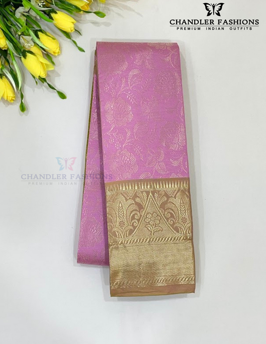 Graceful Pink Color Art Silk Saree With Silver Zari Work For Women