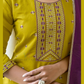 Yellow And Purple Color Roman Silk Salwar Suits In USA