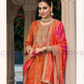 Attractive Orange Color Shimmer With Heavy Embroidery Work Kurtis Near Me