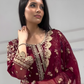 Appealing Maroon Color Georgette Palazzo Suits Near Me