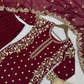 Maroon Color Georgette Palazzo Suits In USA
