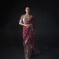 Beautiful Maroon color Soft Georgette Sequins Embroidery Work Sarees For Women