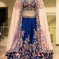 Charming Blue Color Satin Silk Zari Embroidery Work Lehenga Choli For Women