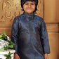 Attractive Dark Blue Color Poly Jacquard Kurta Pajama Set Near Me