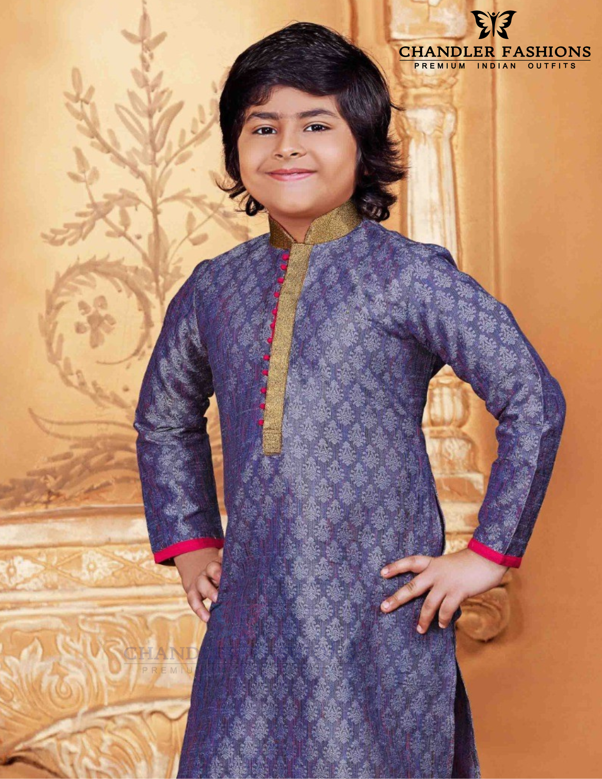 Fabulous Royal Blue Color Poly Jacquard With Print Work Pajama Set Near Me