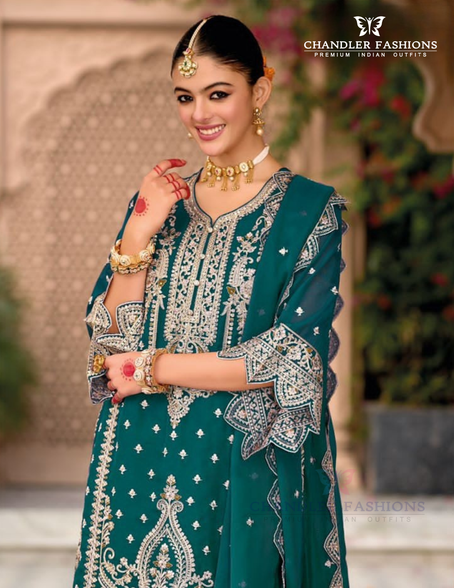 Teal Green Color Organza With Embroidery Work Salwar Suits With Dupatta Near Me