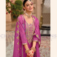 Alluring Pink Color Chinon With Embroidery Work With Palazzo Suits Near Me