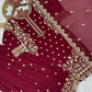 Maroon Color Georgette Palazzo Suits With Embroidery Work In Chandler