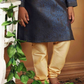 Attractive Dark Blue Color Poly Jacquard Kurta Pajama Set In USA