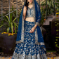 Blue Color Silk Zari Embroidery Lehenga In Mesa