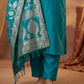 Sky Blue Color Silk Salwar Suits In USA