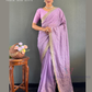 Stunning Lavender Color Georgette Silk Ready To Wear Saree With Embroidery And Sequins Work