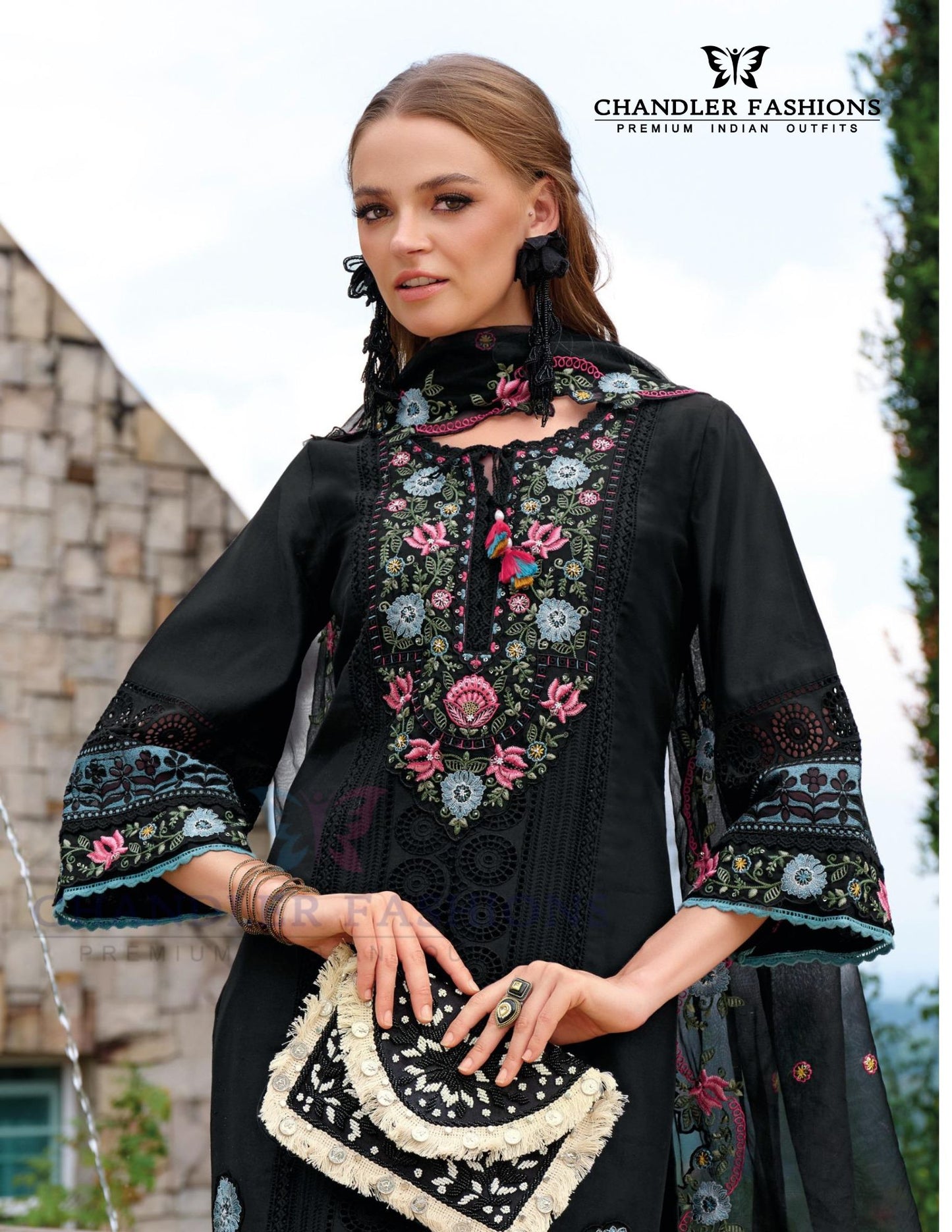 Beautiful Black Color Organza With Embroidery Work Salwar Suits For Women In USA