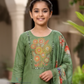 Gorgeous Green Color Embroidery Work With Silk Kurti Suits Near Me